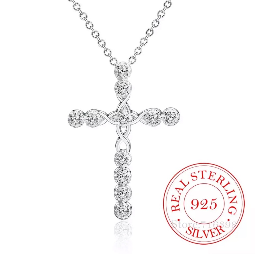 New 925 Sterling Silver Crystal CZ Pendants Necklace